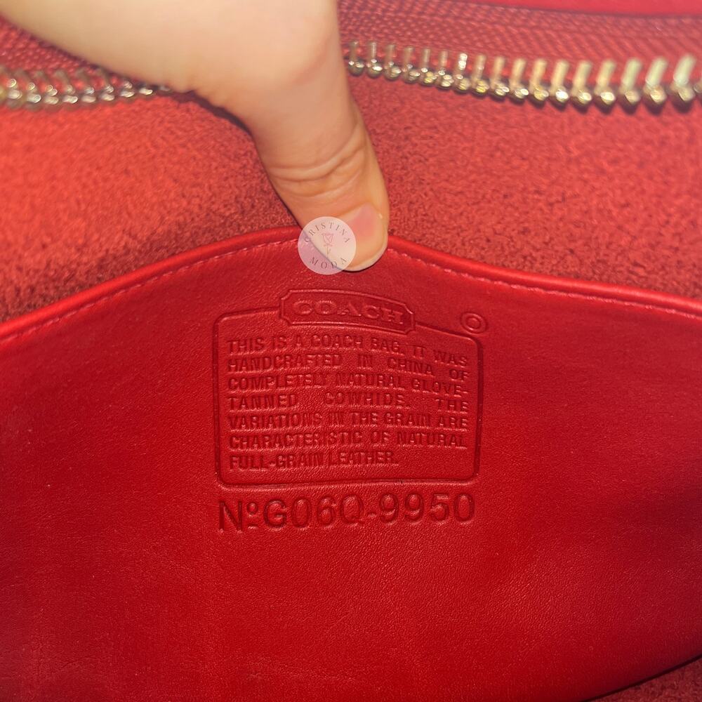Vintage Coach Janice Legacy Bag 9950 Red 2006 - Picture 9 of 15
